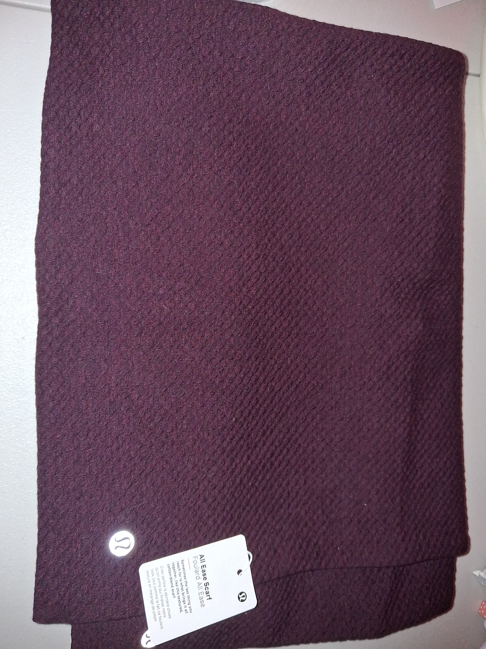 Lululemon All Ease Scarf Textured Cotton-Blend Plum Purple / Cassis